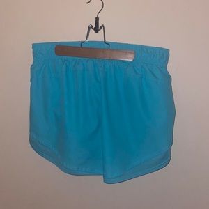 Bright blue athletic shorts